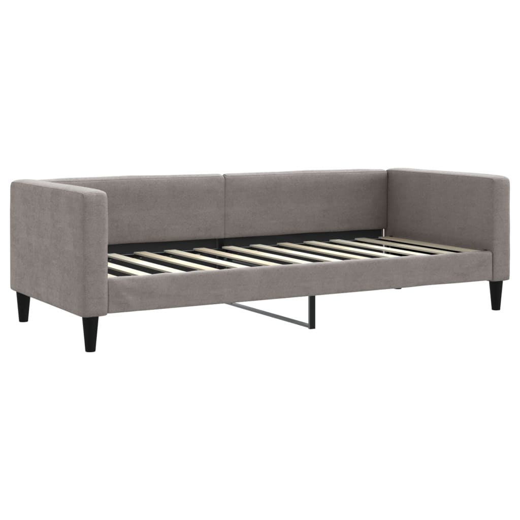daybed med udtræk og skuffer 80x200 cm stof gråbrun
