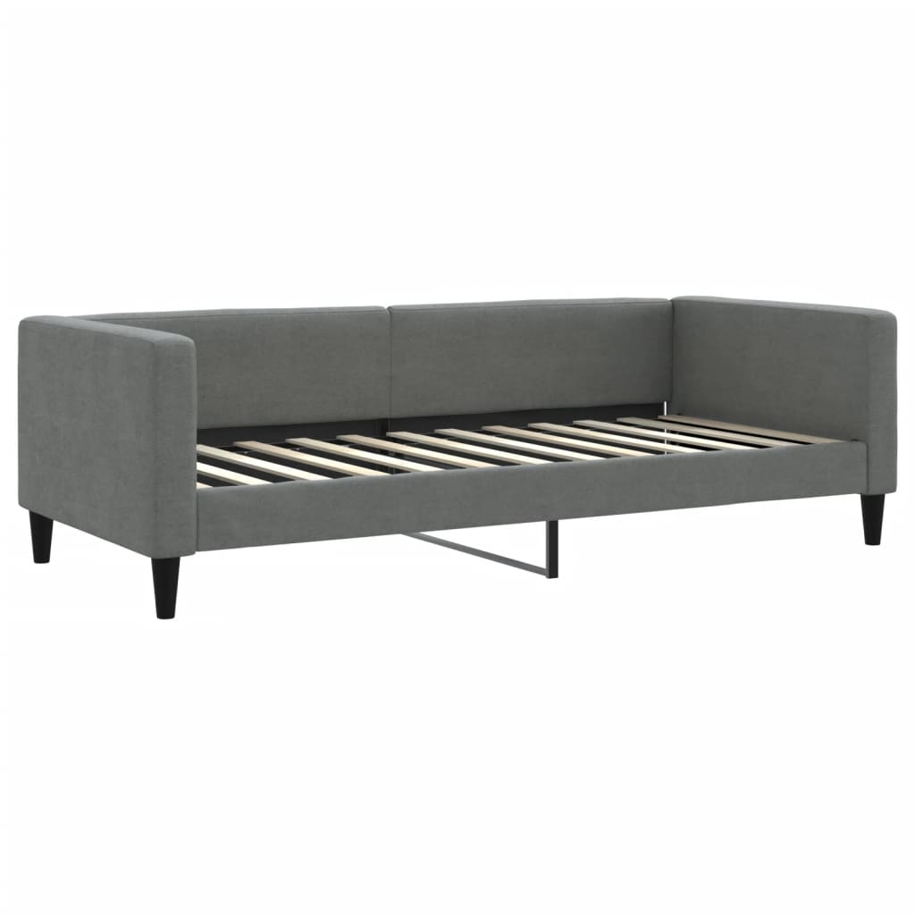 daybed med udtræk og skuffer 100x200 cm stof mørkegrå