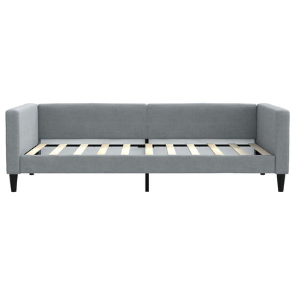 daybed med udtræk 100x190 cm stof lysegrå