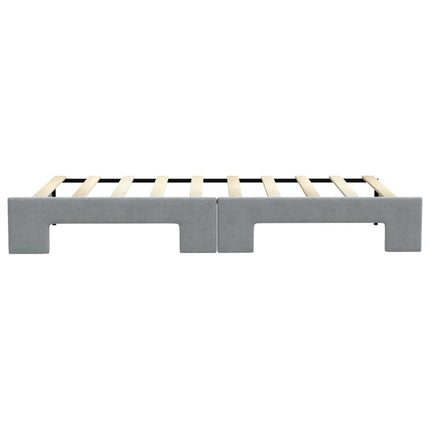 daybed med udtræk 100x190 cm stof lysegrå