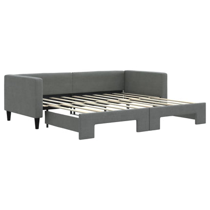 daybed med udtræk 100x190 cm stof mørkegrå