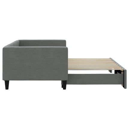 daybed med udtræk 100x190 cm stof mørkegrå