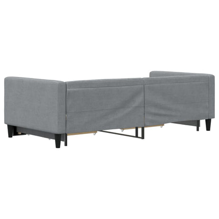 daybed med udtræk og skuffer 100x190 cm stof lysegrå