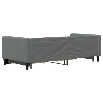daybed med udtræk og skuffer 100x190 cm stof mørkegrå