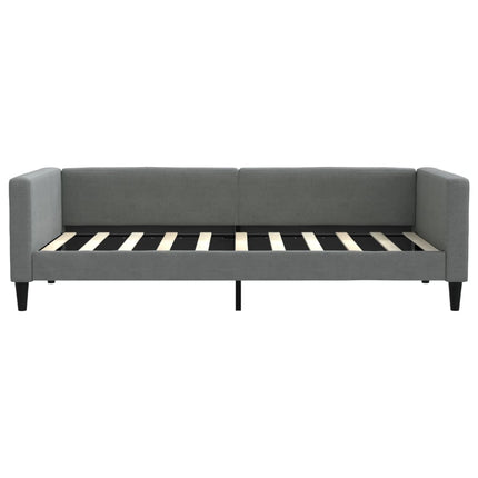 daybed med udtræk og skuffer 100x190 cm stof mørkegrå