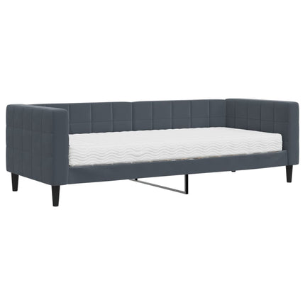 daybed med madras 80x200 cm velour mørkegrå