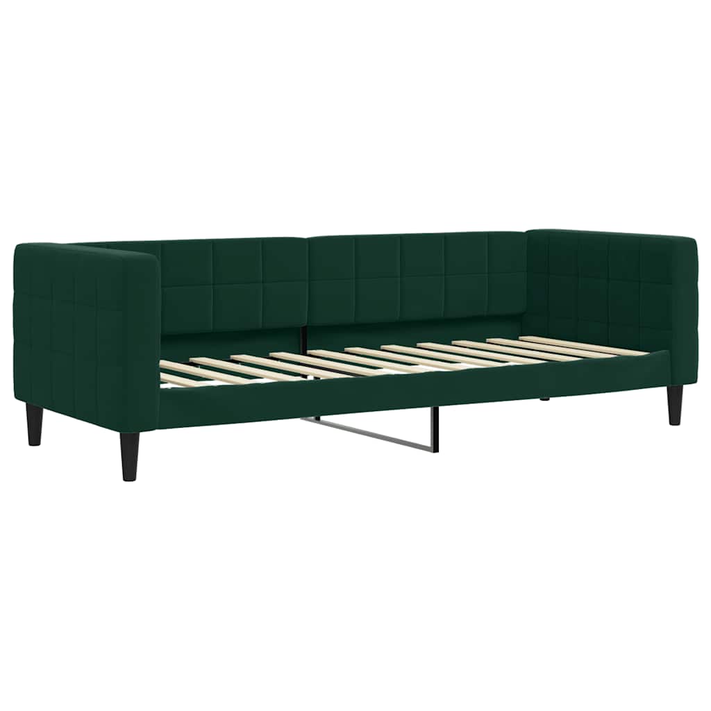 daybed med madras 80x200 cm velour mørkegrøn