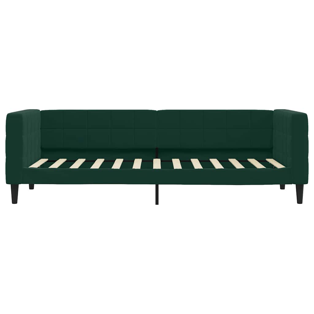 daybed med madras 80x200 cm velour mørkegrøn