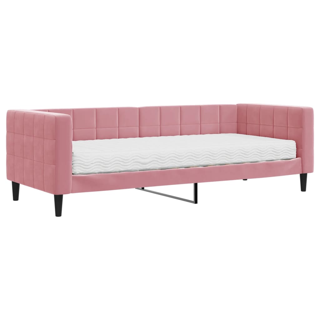 daybed med madras 80x200 cm velour pink