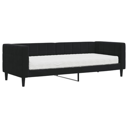 daybed med madras 80x200 cm velour sort