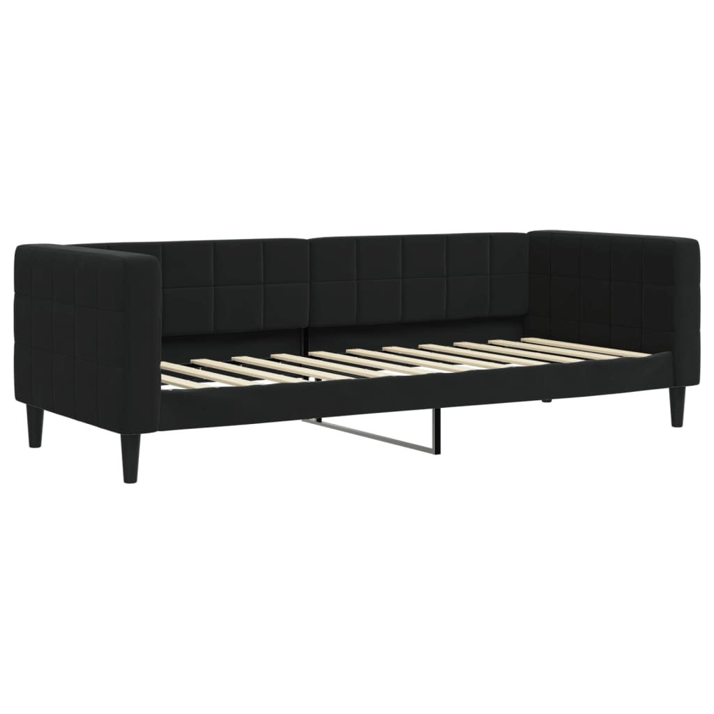 daybed med madras 80x200 cm velour sort