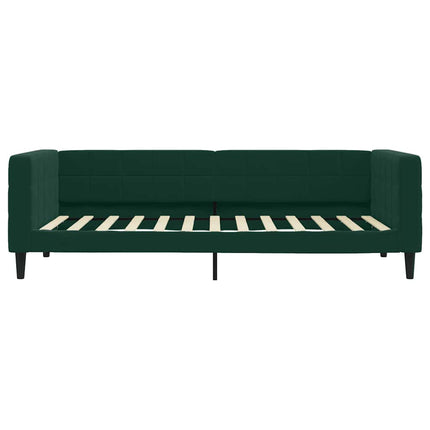daybed med madras 90x200 cm velour mørkegrøn