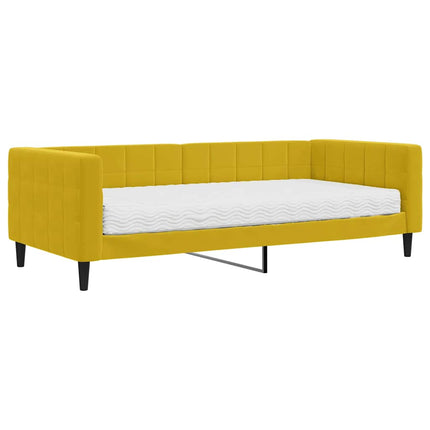 daybed med madras 90x200 cm velour gul