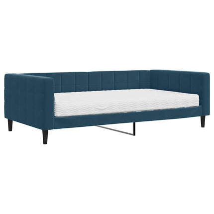 daybed med madras 100x200 cm velour blå