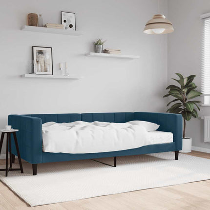 daybed med madras 100x200 cm velour blå