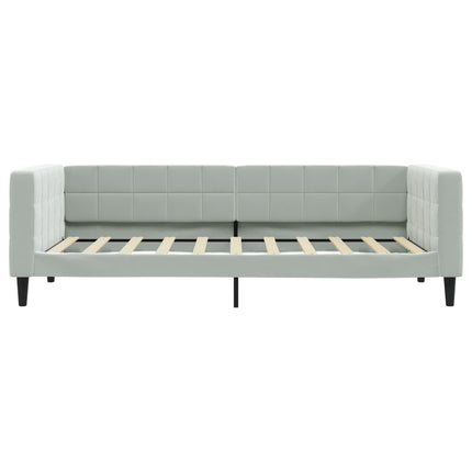 daybed med madras 90x190 cm velour lysegrå