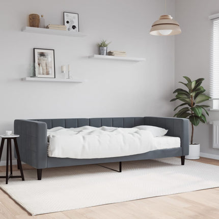 daybed med madras 90x190 cm velour mørkegrå