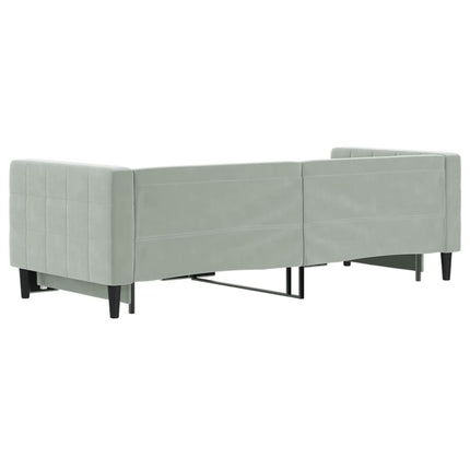 daybed med udtræk 80x200 cm velour lysegrå