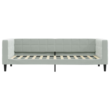 daybed med udtræk 80x200 cm velour lysegrå