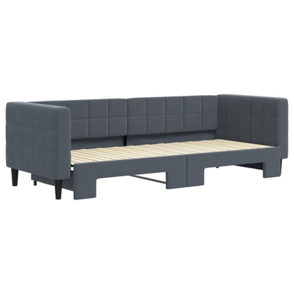 daybed med udtræk 80x200 cm velour mørkegrå