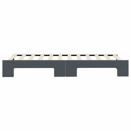 daybed med udtræk 80x200 cm velour mørkegrå