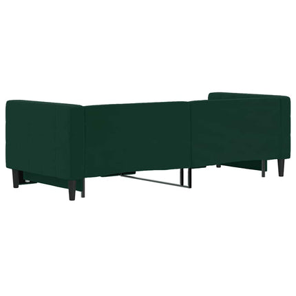 daybed med udtræk 80x200 cm velour mørkegrøn