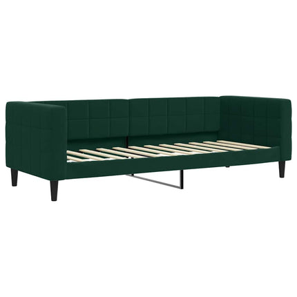 daybed med udtræk 80x200 cm velour mørkegrøn
