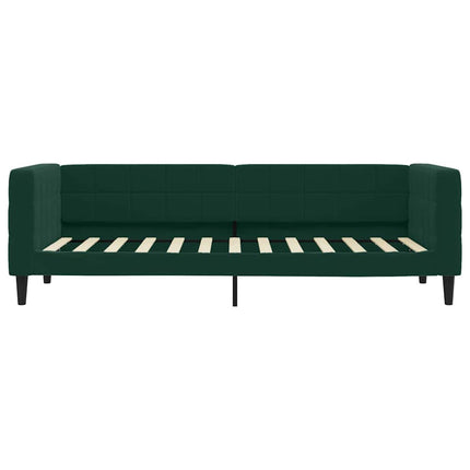 daybed med udtræk 80x200 cm velour mørkegrøn