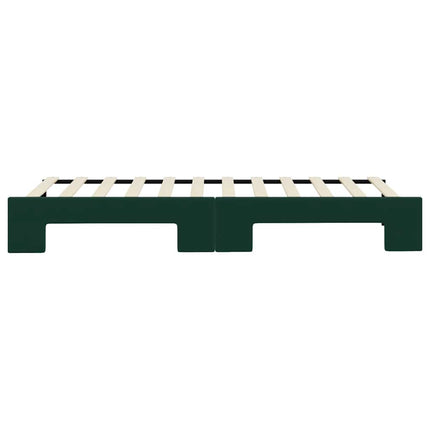 daybed med udtræk 80x200 cm velour mørkegrøn