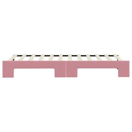 daybed med udtræk 80x200 cm velour lyserød