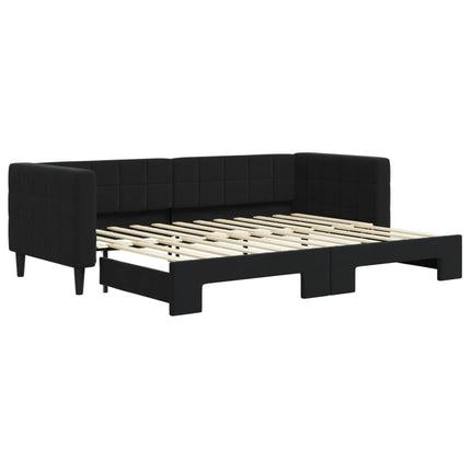daybed med udtræk 80x200 cm velour sort