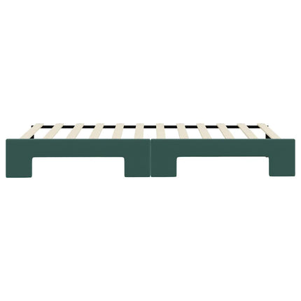 daybed med udtræk 90x200 cm velour mørkegrøn