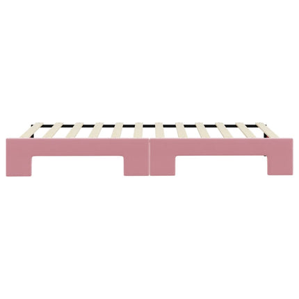 daybed med udtræk 90x200 cm velour lyserød