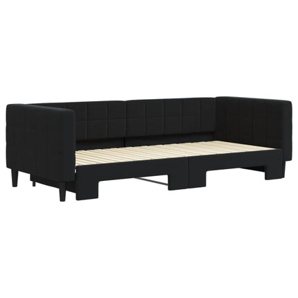 daybed med udtræk 90x200 cm velour sort