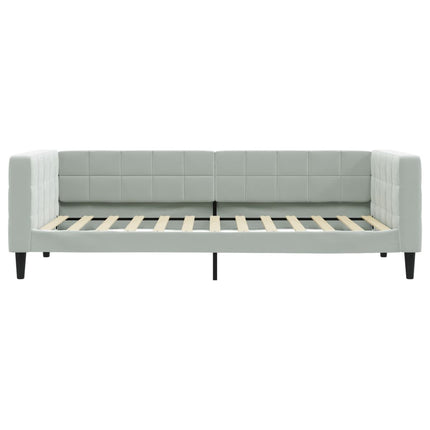 daybed med udtræk 100x200 cm velour lysegrå