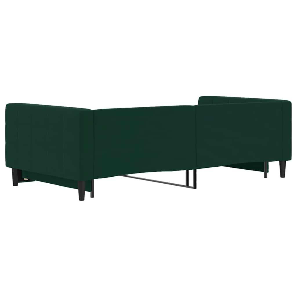 daybed med udtræk 100x200 cm velour mørkegrøn