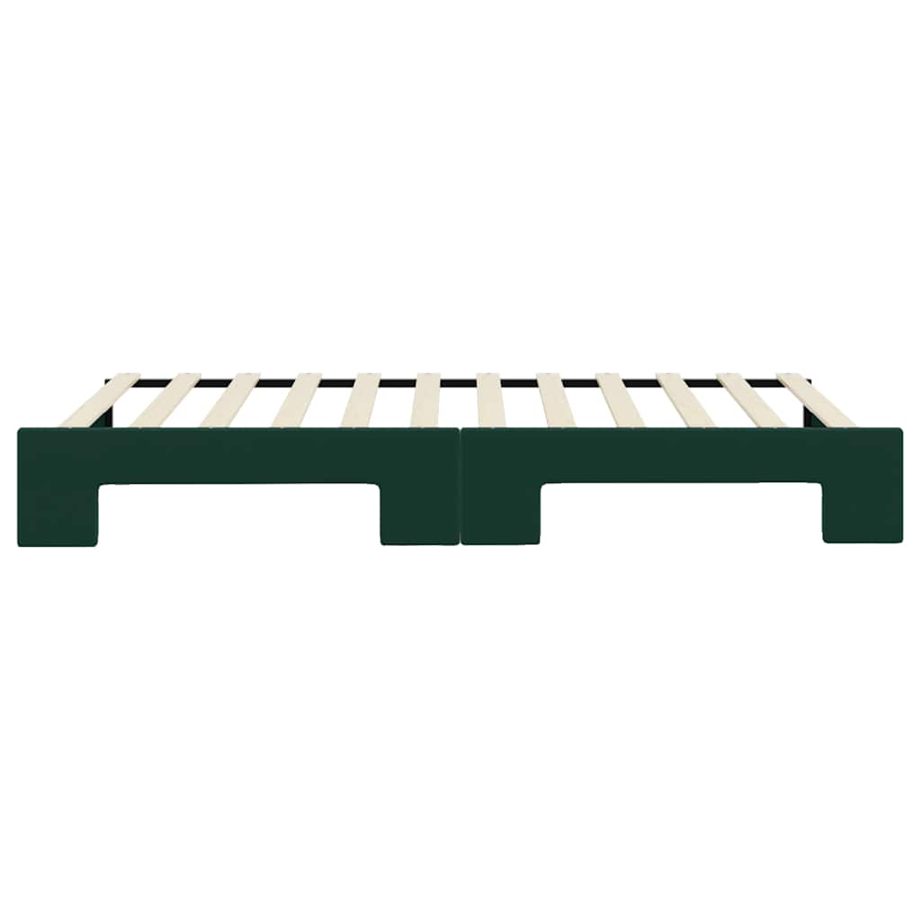 daybed med udtræk 100x200 cm velour mørkegrøn