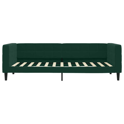 daybed med udtræk 100x200 cm velour mørkegrøn
