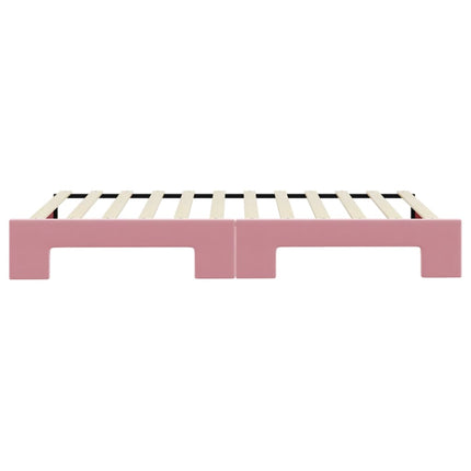 daybed med udtræk 100x200 cm velour lyserød