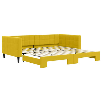 daybed med udtræk 100x200 cm velour gul