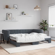 daybed med udtræk 90x190 cm velour mørkegrå