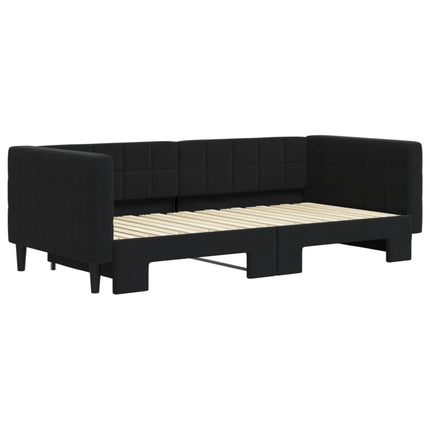 daybed med udtræk 90x190 cm velour sort