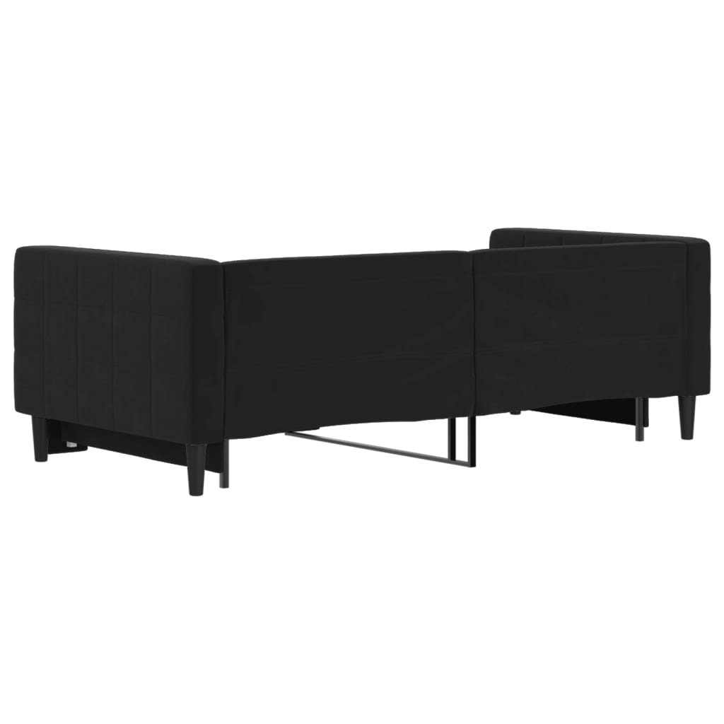 daybed med udtræk 90x190 cm velour sort
