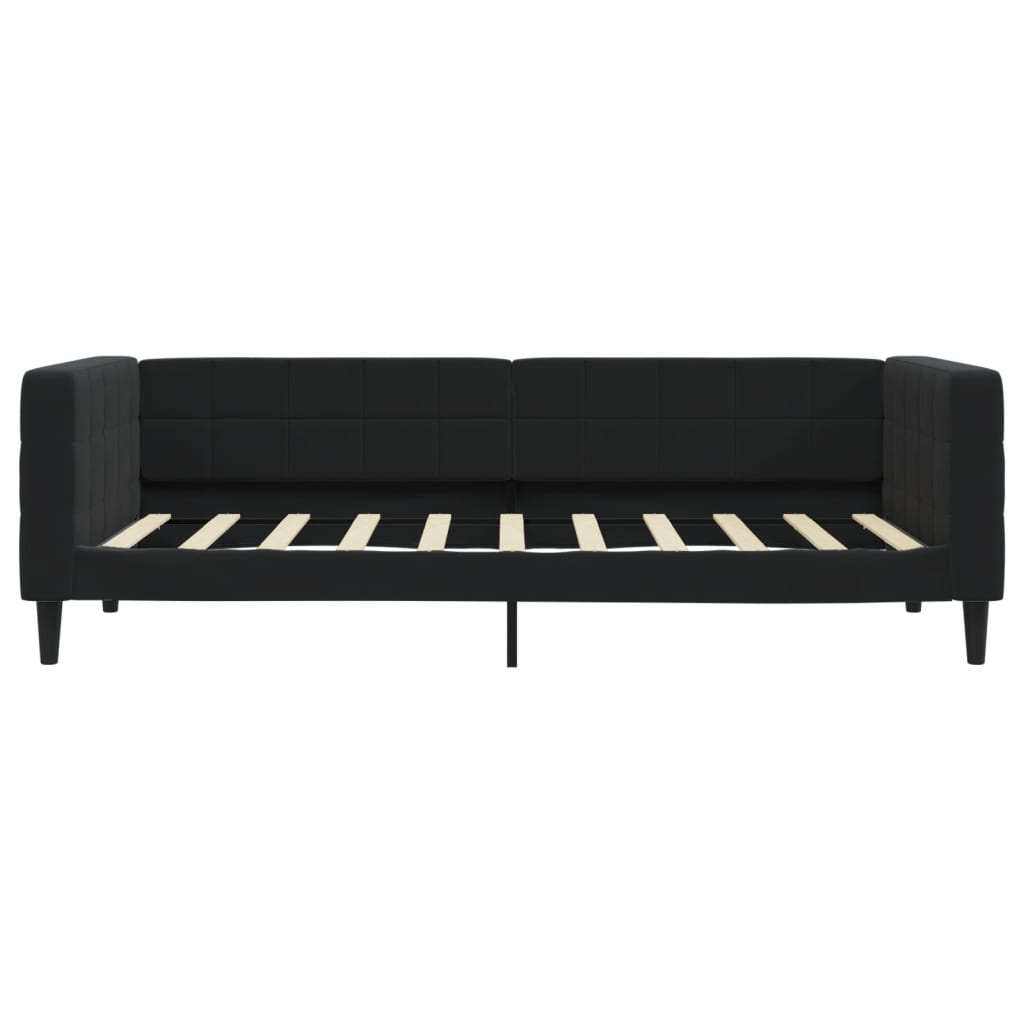 daybed med udtræk 90x190 cm velour sort