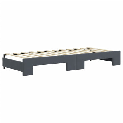 daybed med udtræk og madras 80x200 cm velour mørkegrå