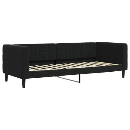 daybed med udtræk og madras 80x200 cm velour sort