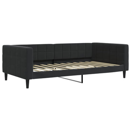 daybed med udtræk og madras 100x200 cm velour sort