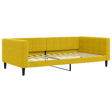 daybed med udtræk og madras 100x200 cm velour gul