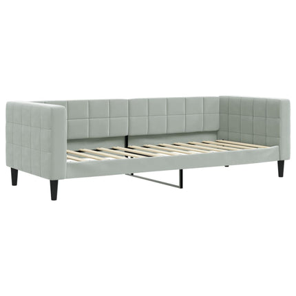 daybed med udtræk og skuffer 80x200 cm velour lysegrå