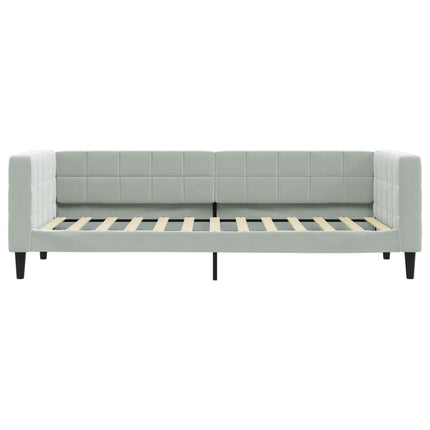 daybed med udtræk og skuffer 80x200 cm velour lysegrå